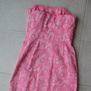 NWOT vineyard vines strapless pink patterned bodycon mini dress